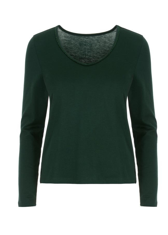 Bluzka V dekolt damska z długim rękawem