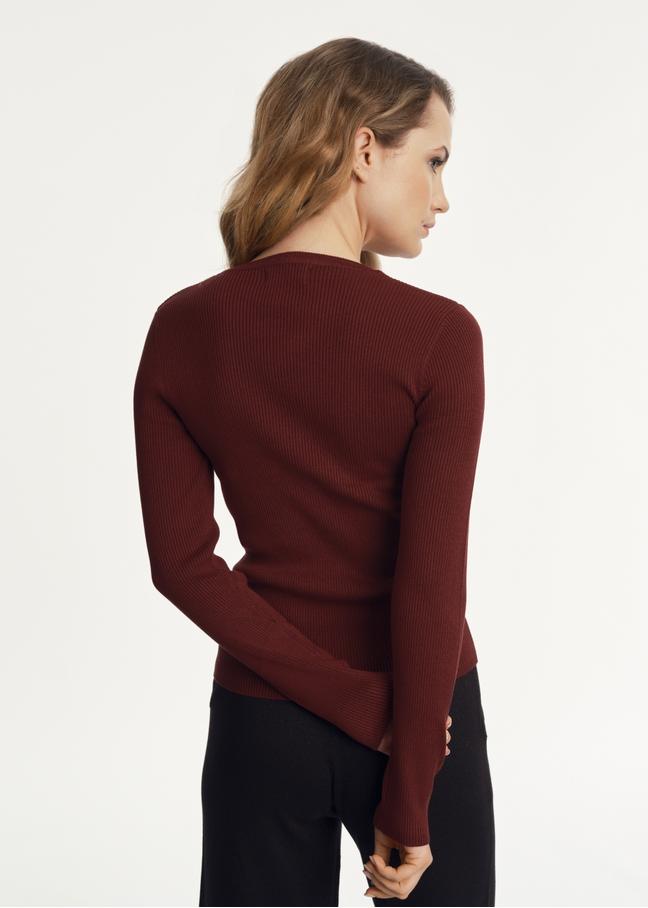 Prążkowany longsleeve damski
