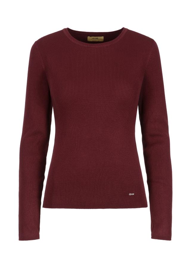 Prążkowany longsleeve damski