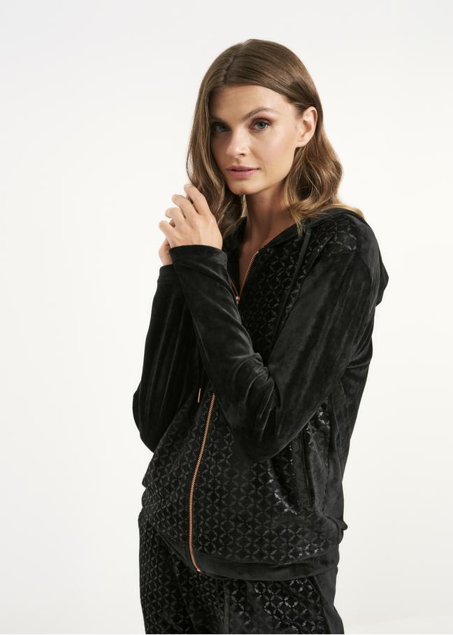 Czarna rozpinana bluza damska