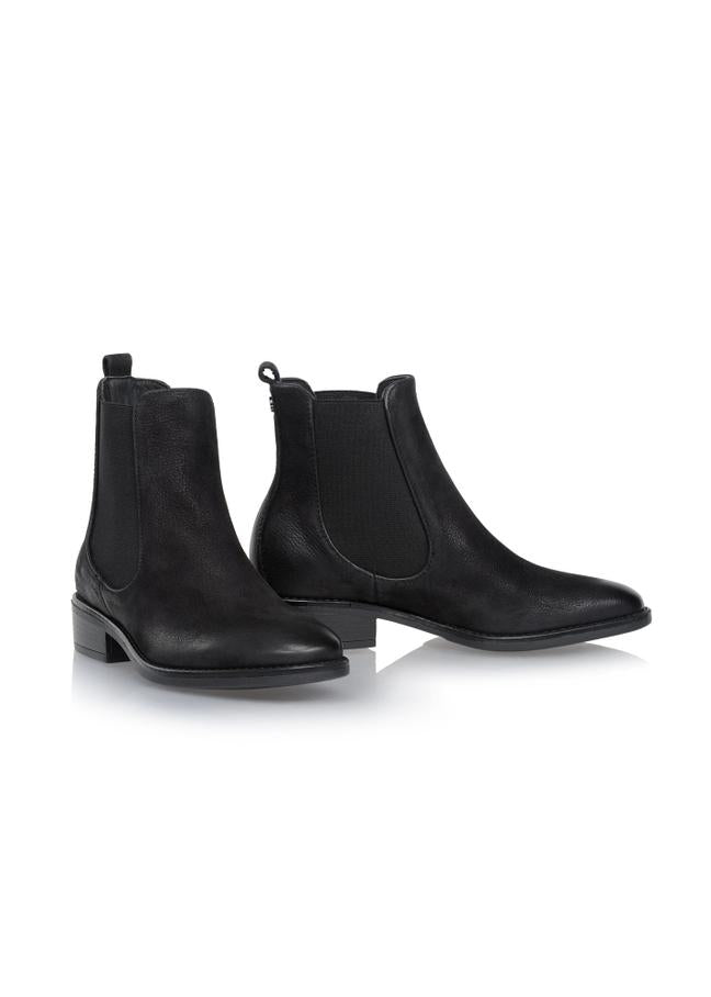 Czarne skórzane buty damskie