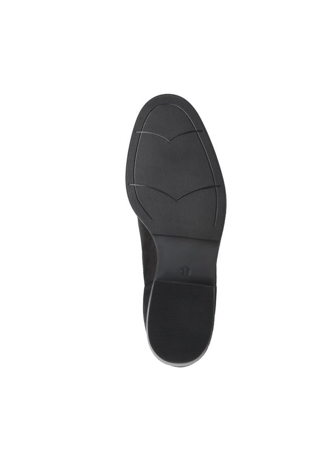 Czarne skórzane buty damskie