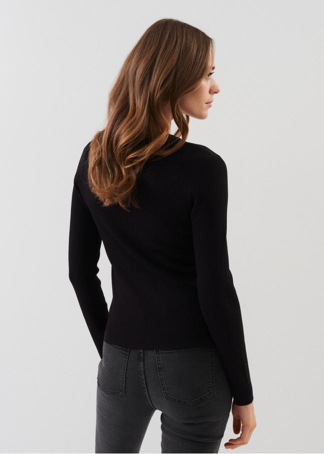 Prążkowany longsleeve damski