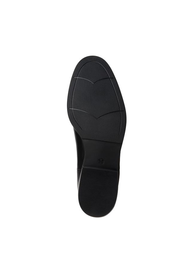 Czarne skórzane buty damskie